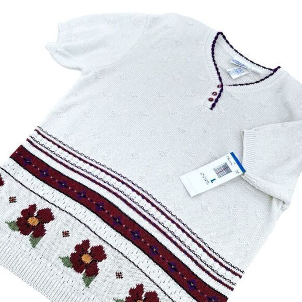 The Villager Womens Size Large V Neck Pullover‎ Cottagecore Granny Vintage Fall